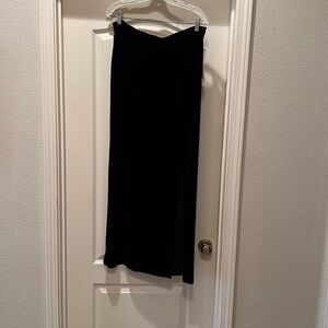 R&K Evening Black Velvet Long Skirt with Side Slit Size large.